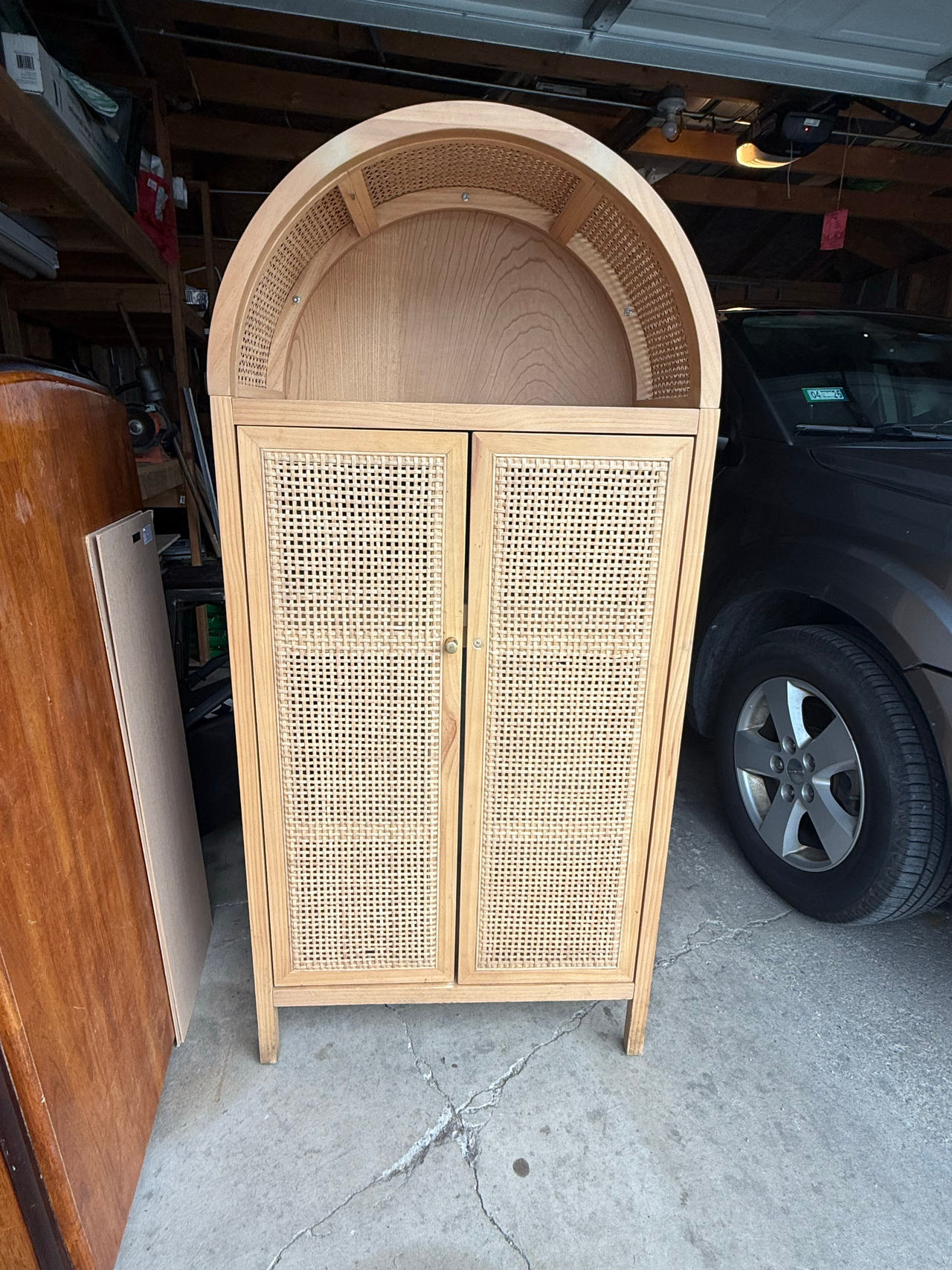 Rattan Cane Arch Cabinet — $190 OBO