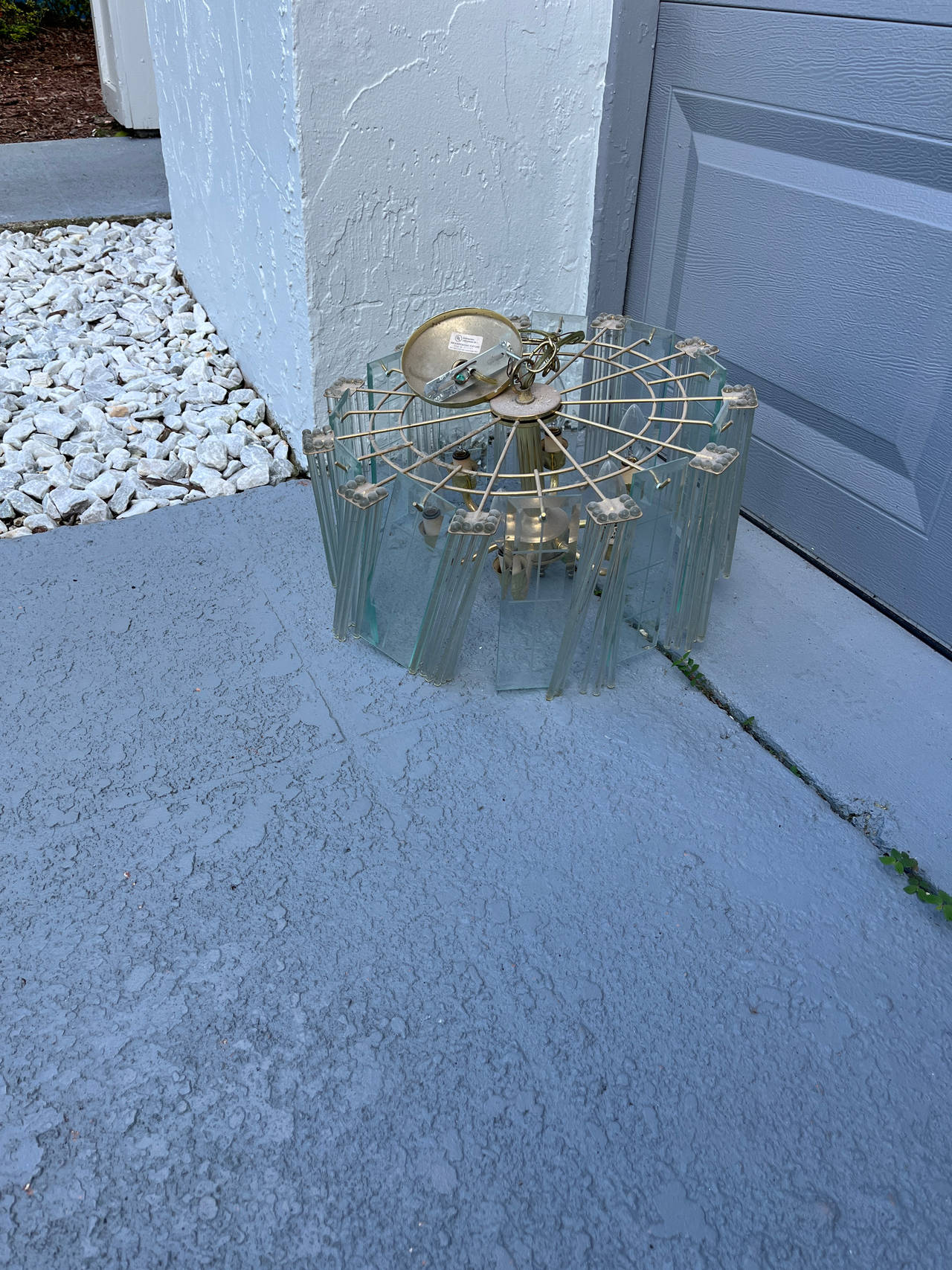 Vintage Glass Prism Chandelier