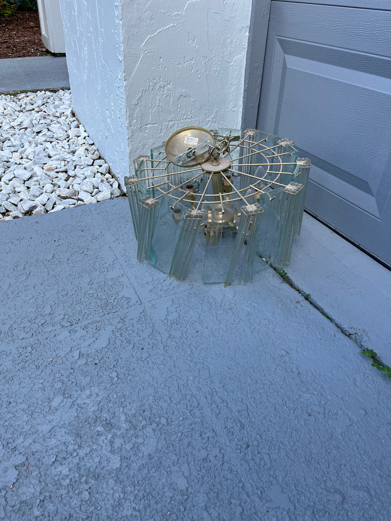 Vintage Glass Prism Chandelier
