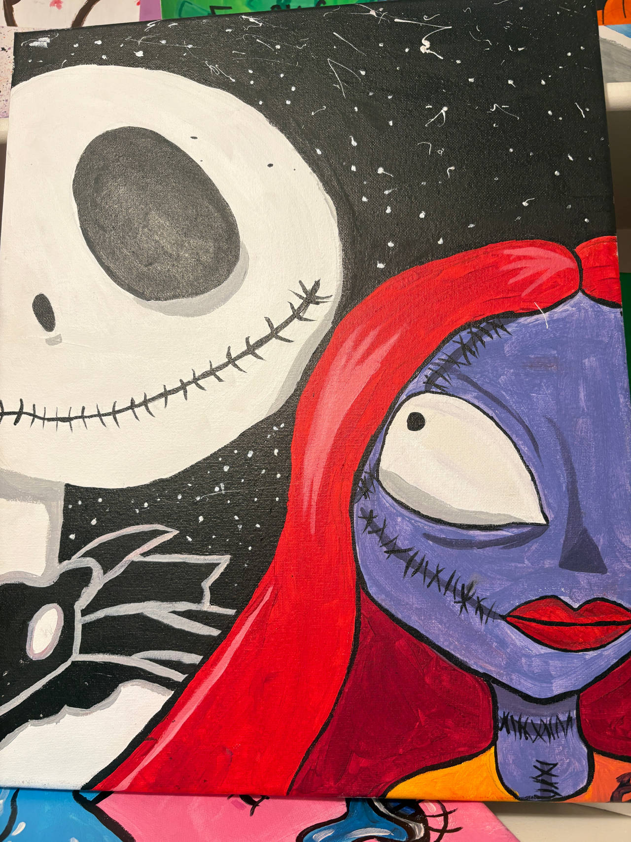 Nightmare Before Christmas Jack and Sally Canvas Art