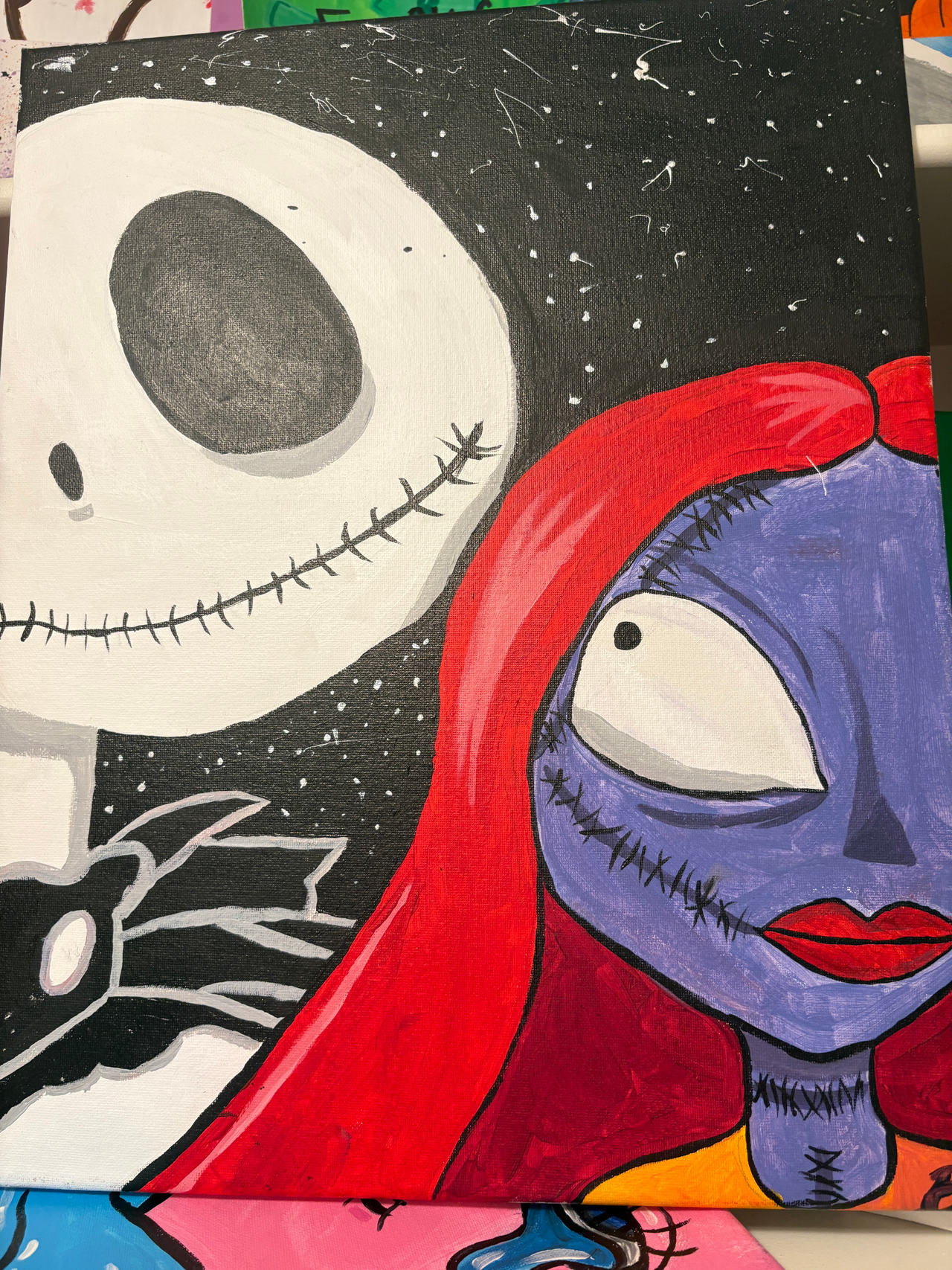 Nightmare Before Christmas Jack and Sally Canvas Art