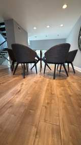 Modern Frosted Glass Dining Set with 4 Chairs - Image 7