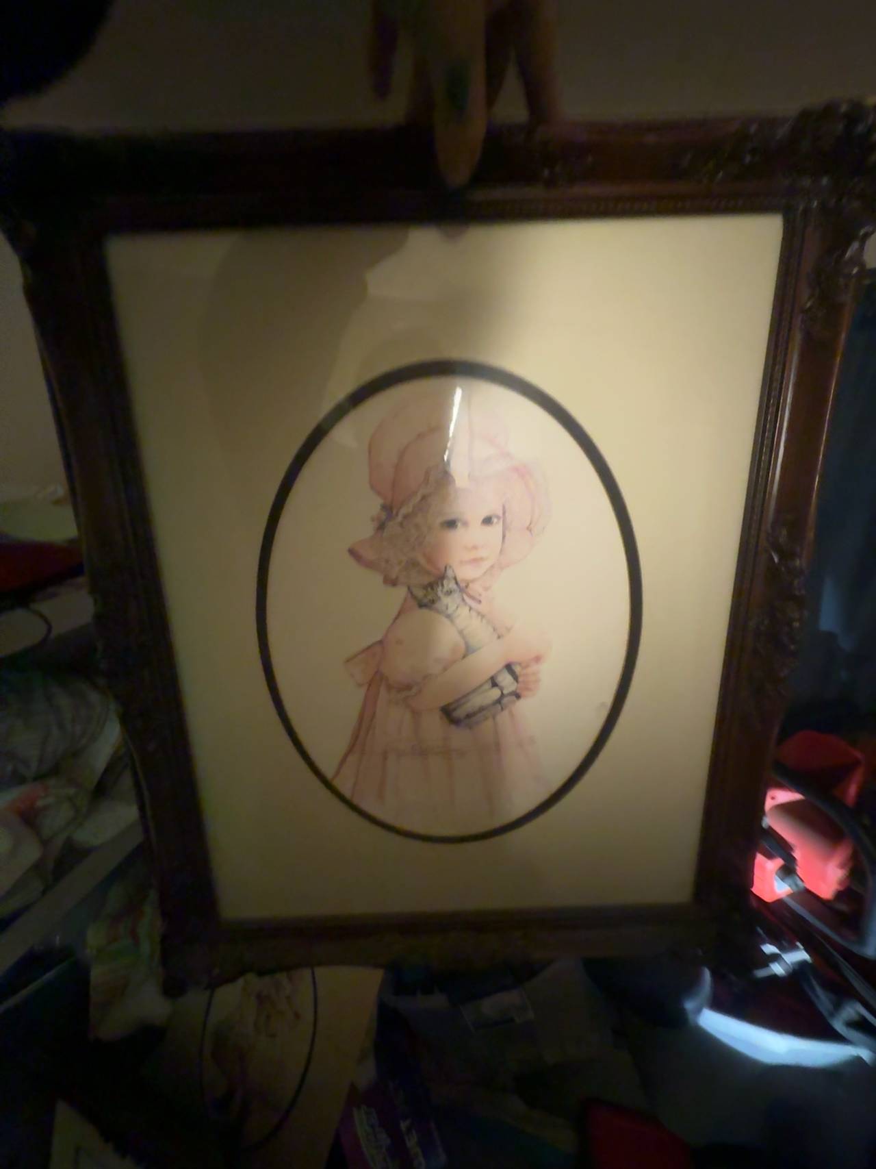 Jan Hagara Lithograph Print – Vintage Girl & Doll
