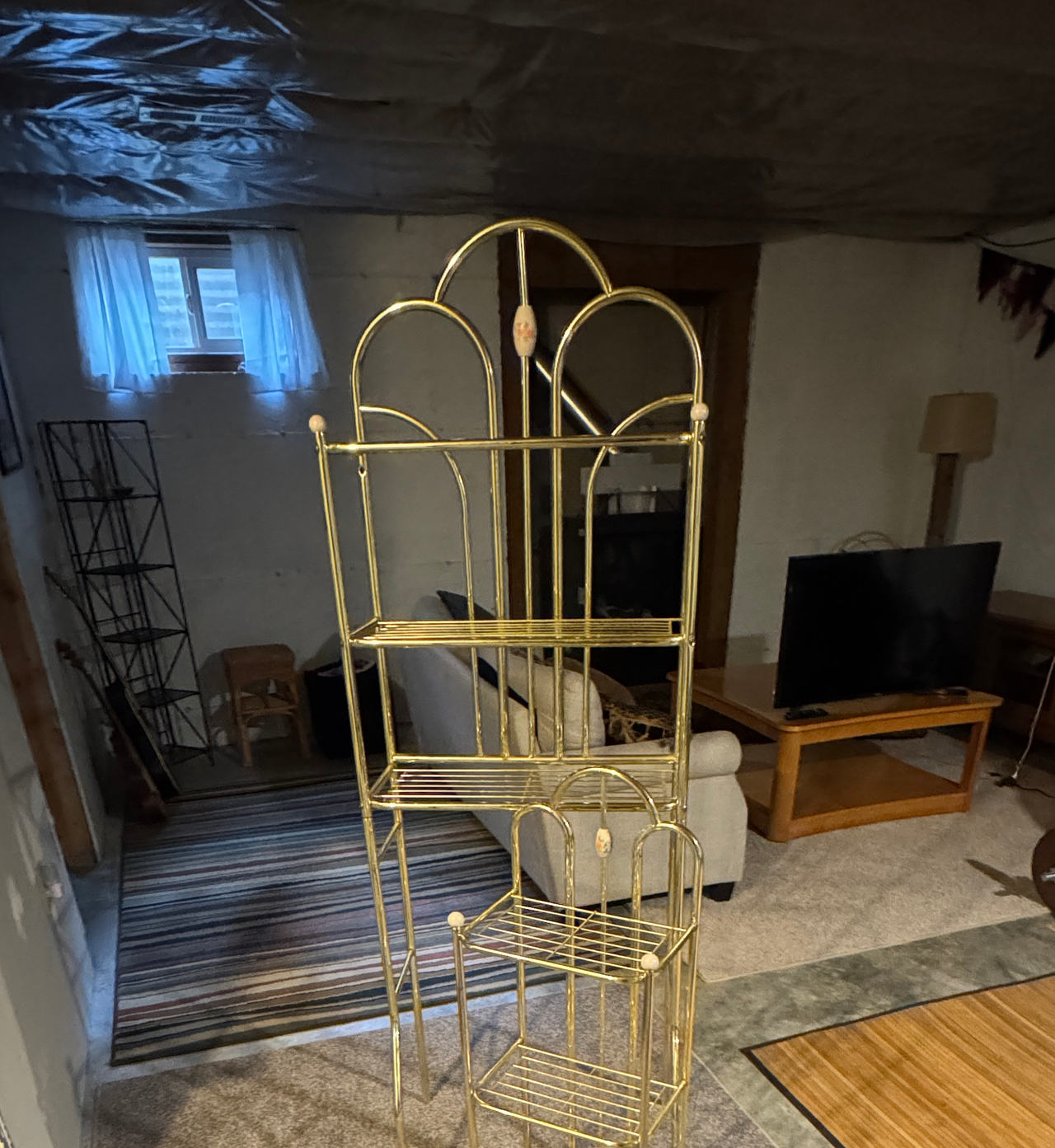 Vintage Brass Arched Rack Stand