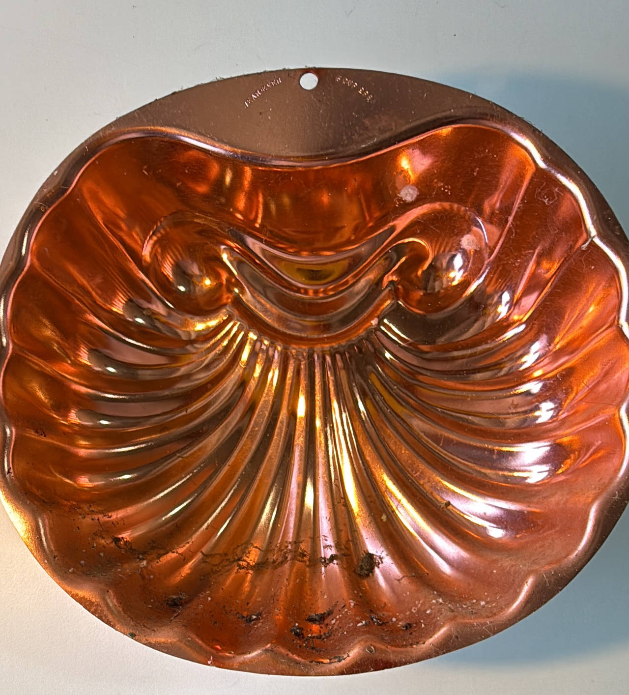 Mirro Copper Scallop Shell Jello Mold