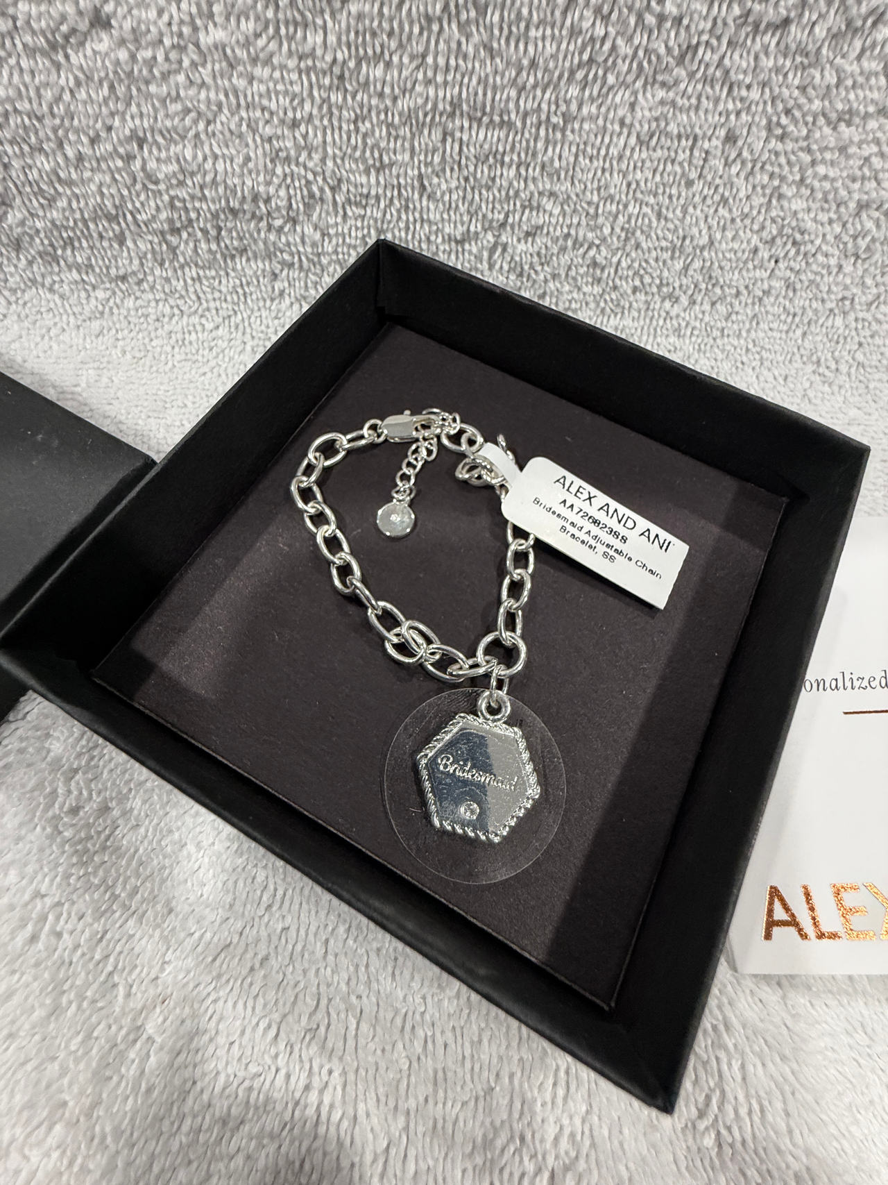 Alex and Ani Bridesmaid Adjustable Chain Bracelet  NEW with Box