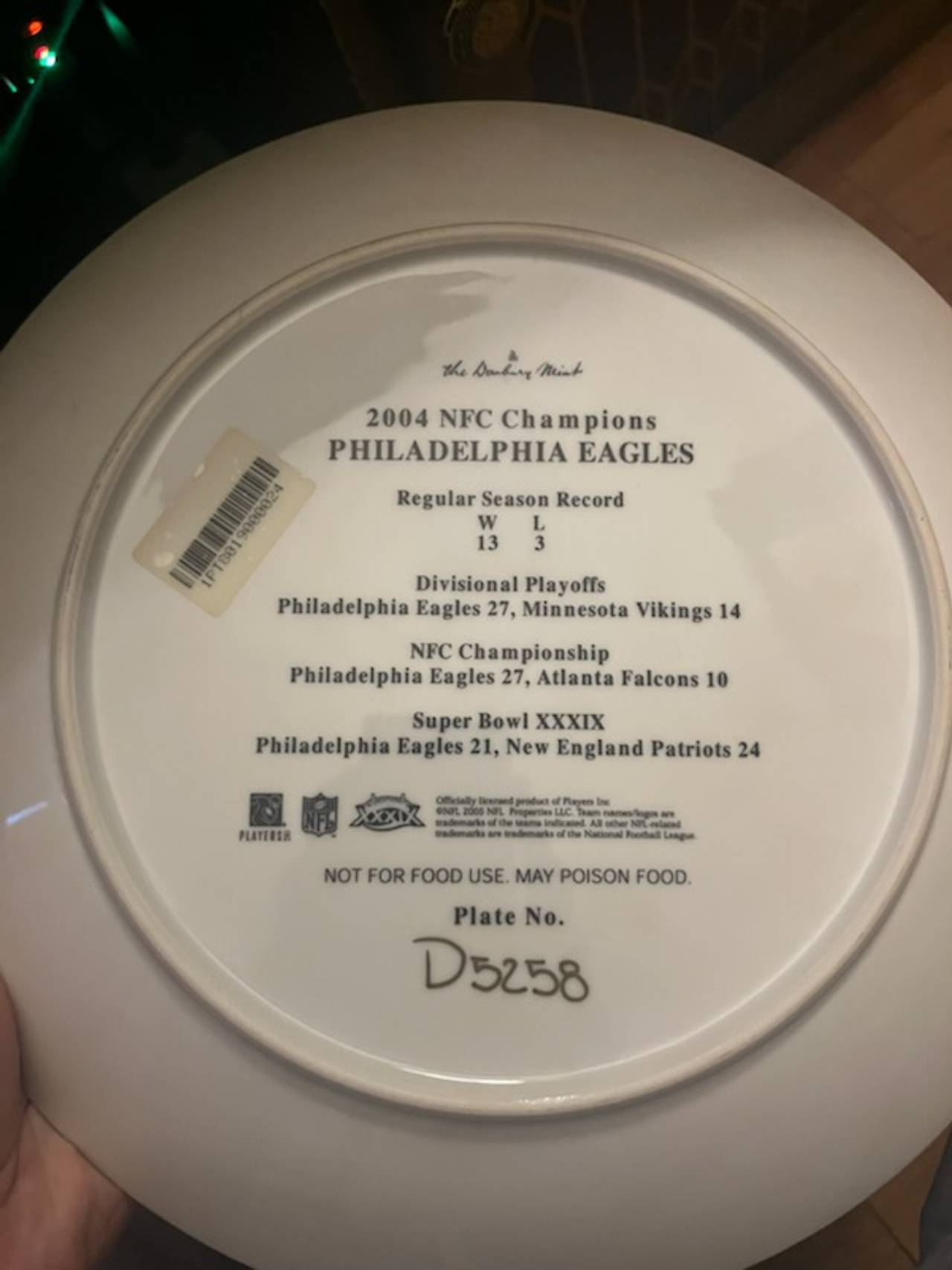 Philadelphia Eagles 2004 NFC Champions Serving Tray