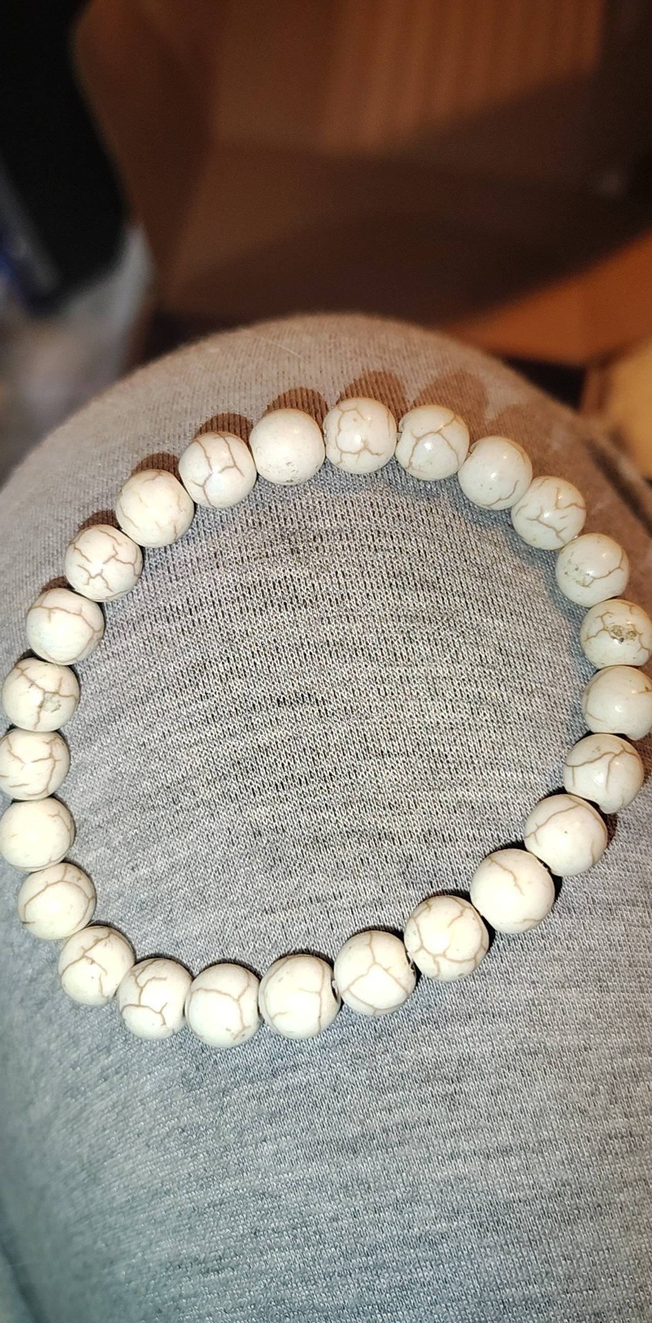White Howlite Bead Bracelet