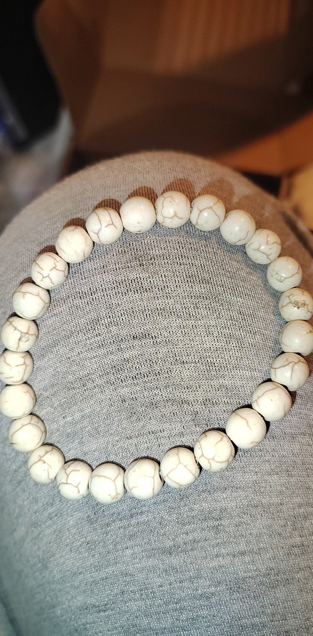 White Howlite Bead Bracelet