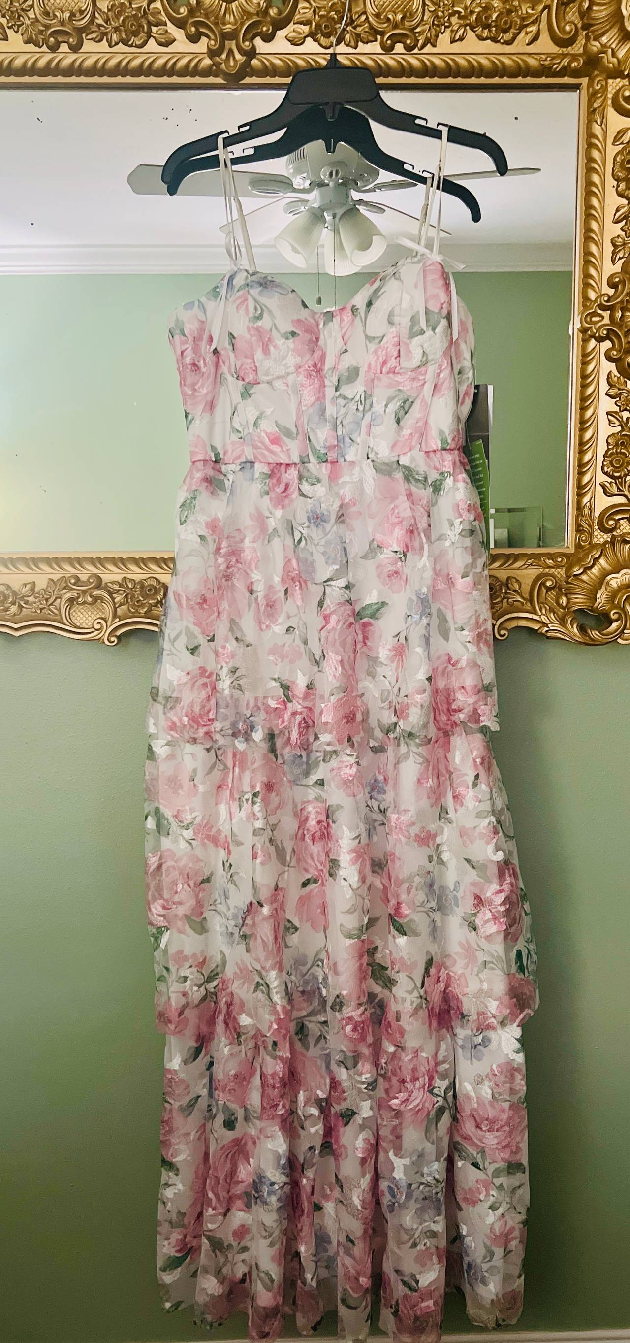 Lulus In My Dreams Pink Floral Print Tiered Maxi Dress