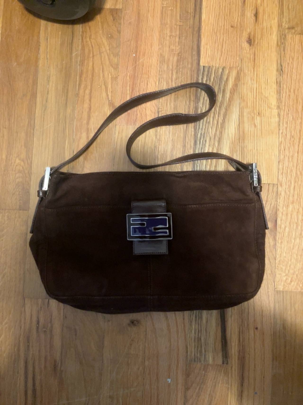 Fendi Mamma Baguette Brown Suede Shoulder Bag
