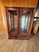 Antique Solid Wood and Glass Display Cabinet - Image 4