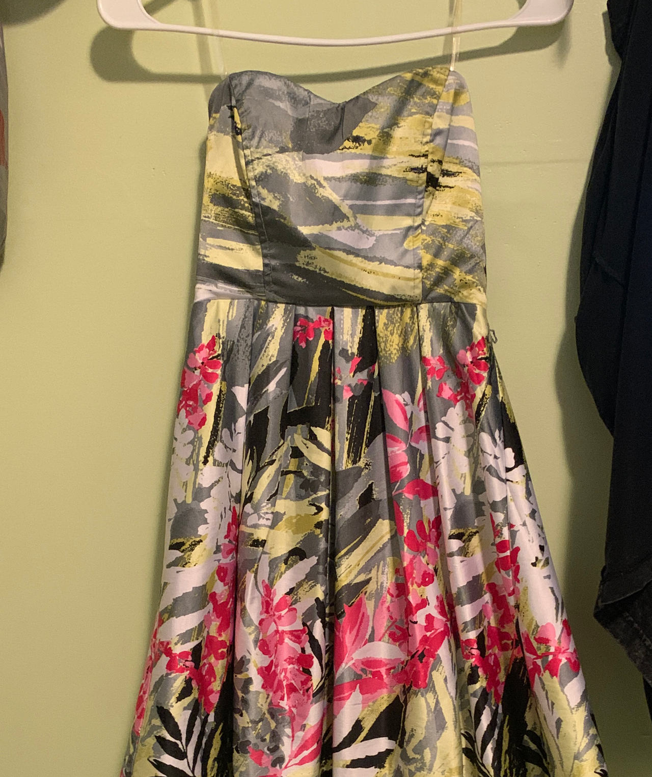 Adrianna Papell Strapless Floral Midi Dress
