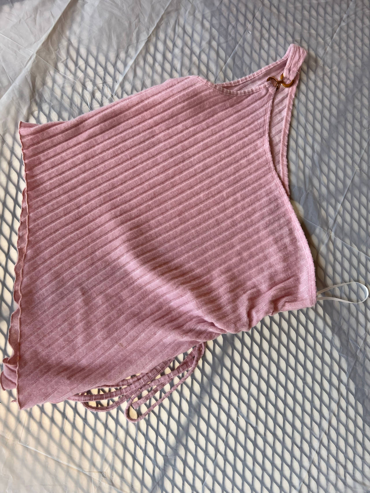 One Shoulder Ribbed Crop Top