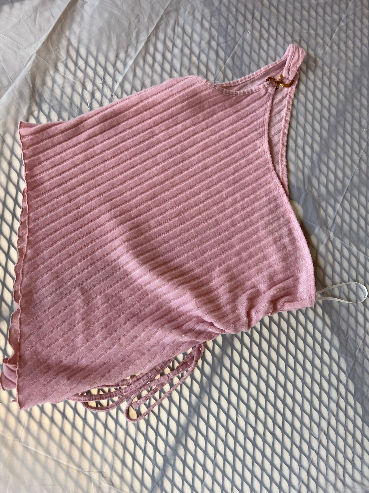 One Shoulder Ribbed Crop Top