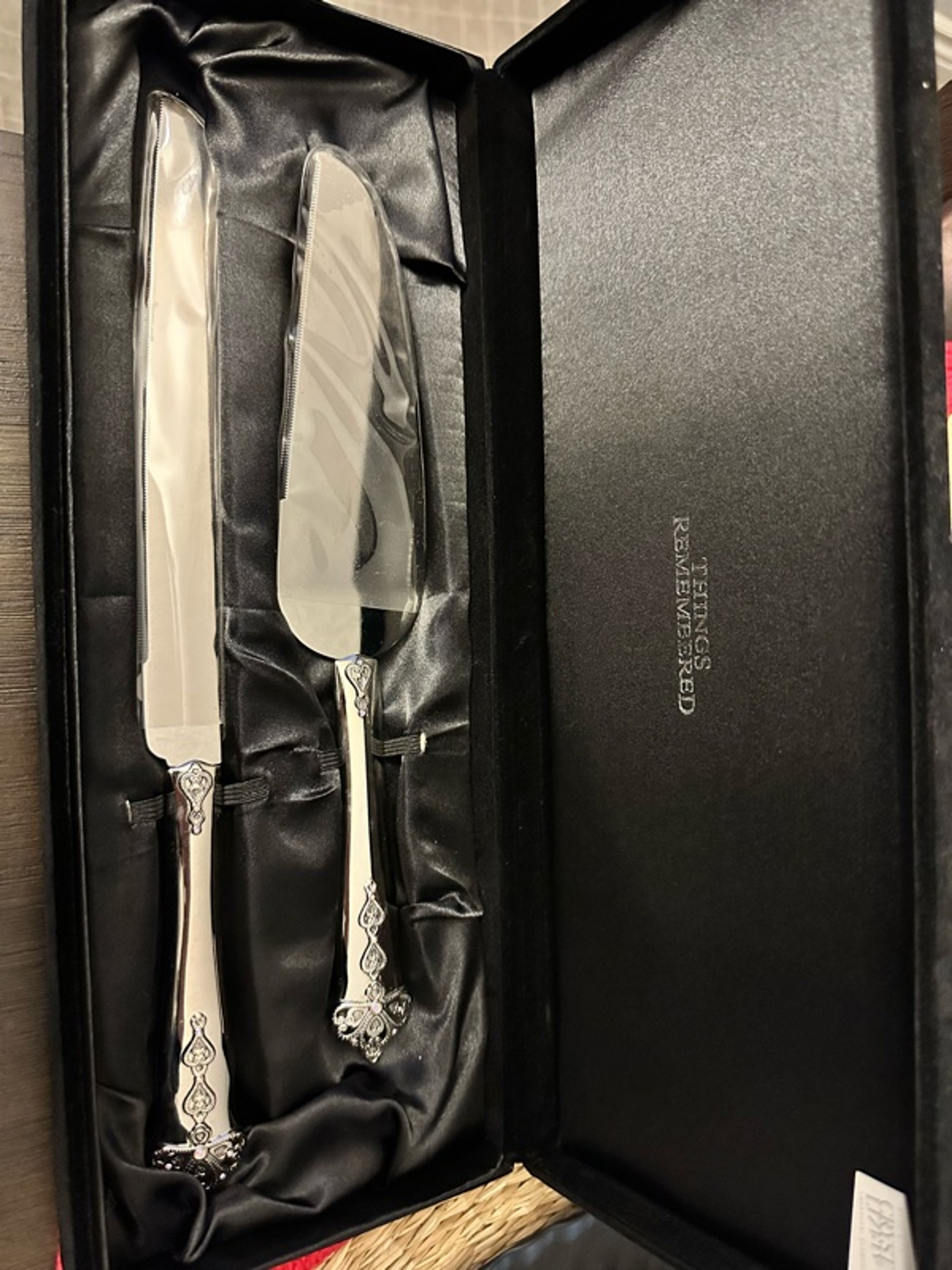 Swarovski Crystal Sterling Silver Wedding Cake Set 2-Piece