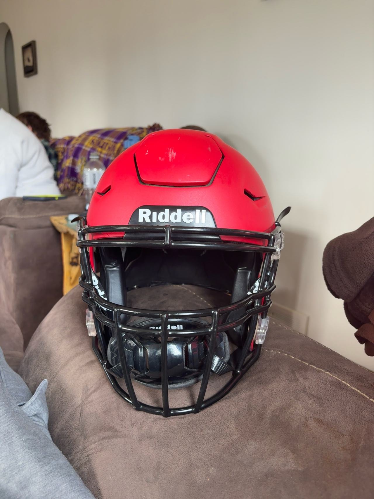 Riddell SpeedFlex Football Helmet Matte Red with Black Facemask XL