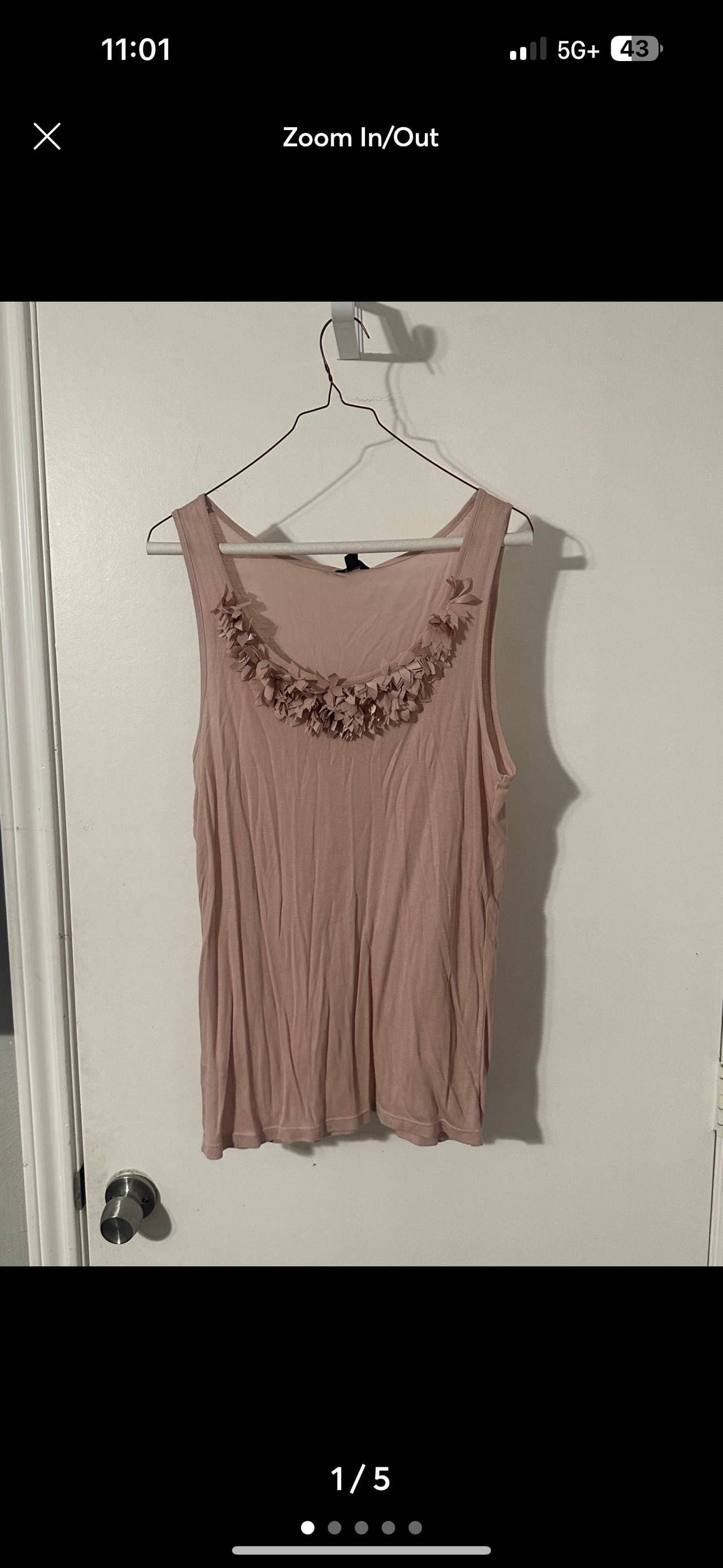 Sleeveless Blouse with Floral Neckline