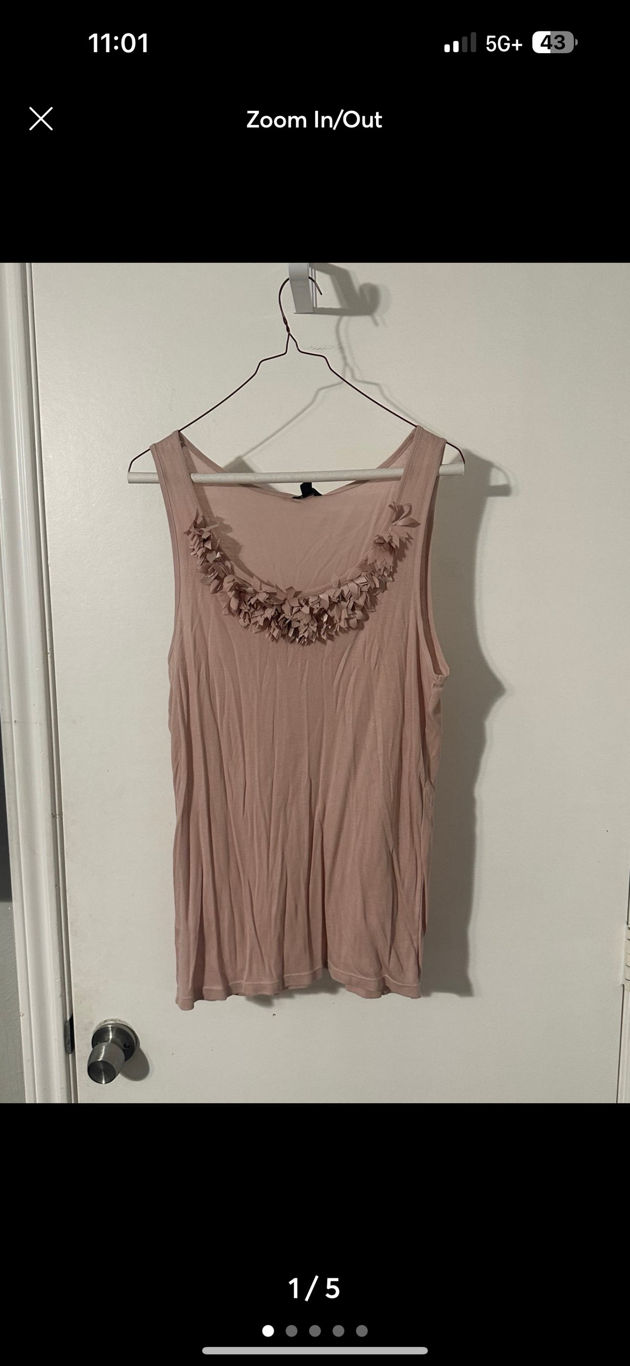 Sleeveless Blouse with Floral Neckline