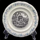 LONGWY Antique French Transferware Plates Black White Fishing - Image 5