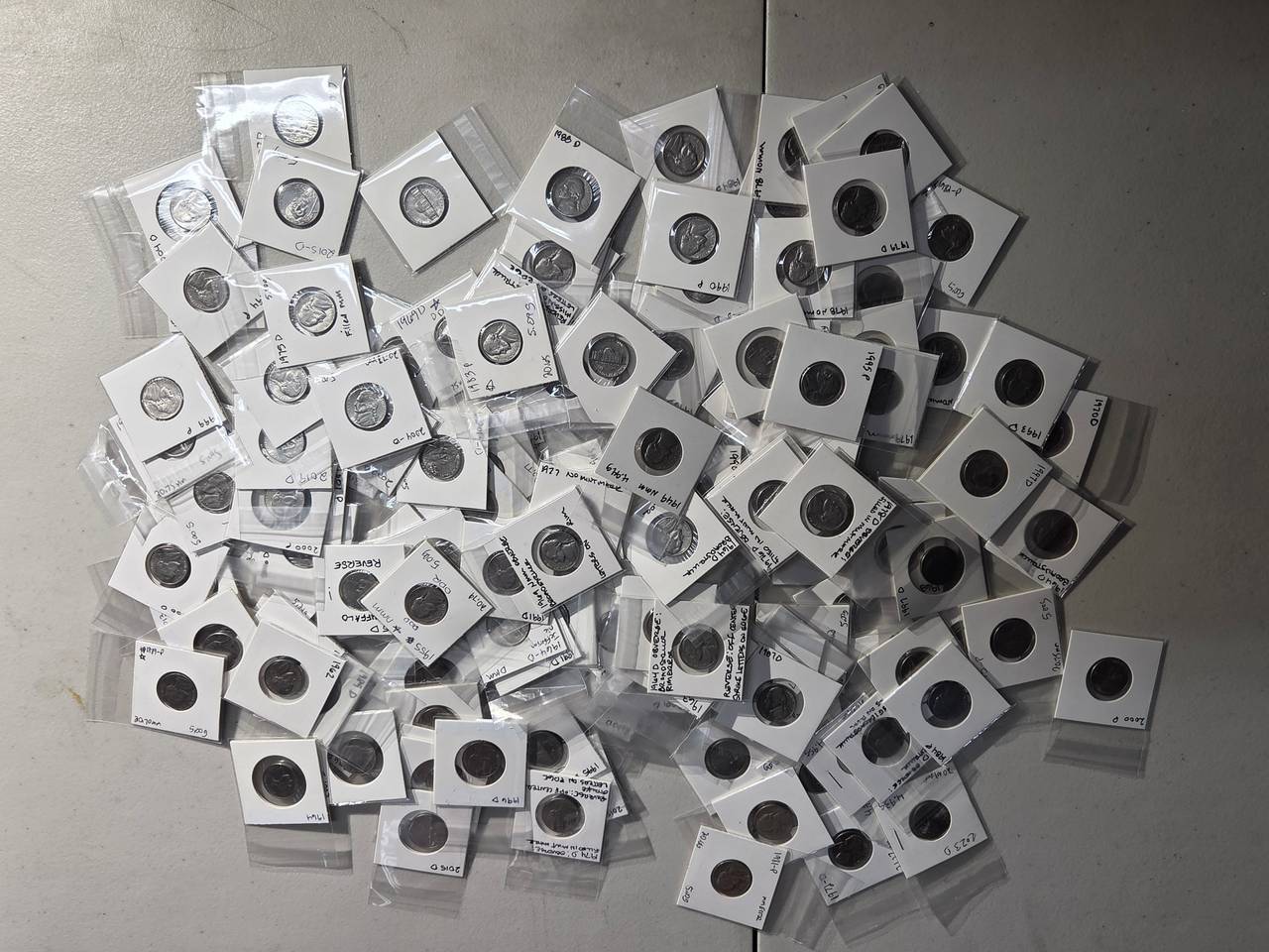 157 Jefferson Nickels Bulk Lot 1951-Date in Flips