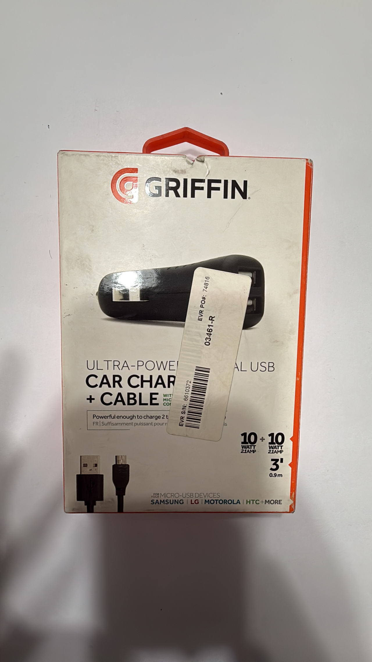 Griffin PowerJolt Dual USB Car Charger + Micro-USB Cable