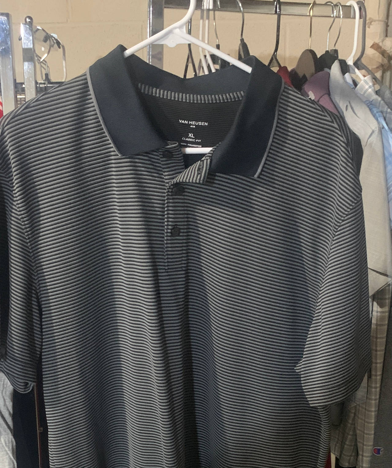 Van Heusen Men's Classic Fit Striped Polo Shirt size XL