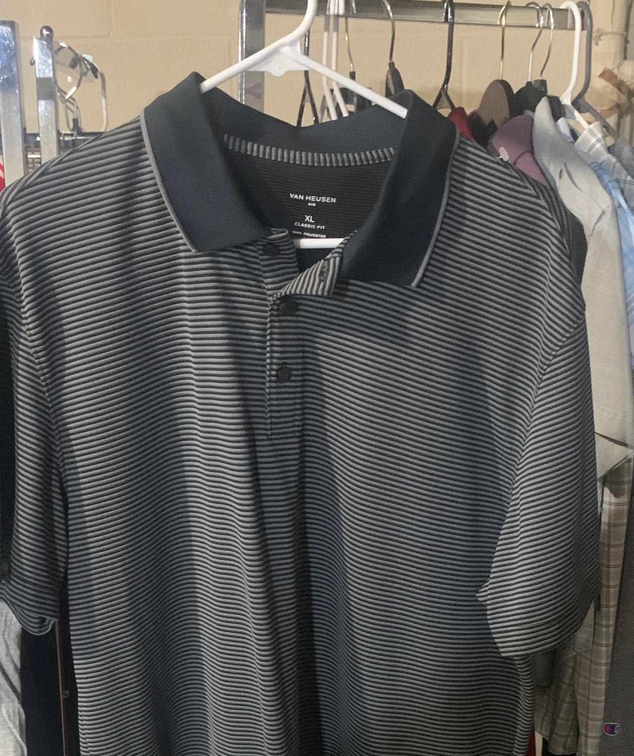 Van Heusen Men's Classic Fit Striped Polo Shirt size XL