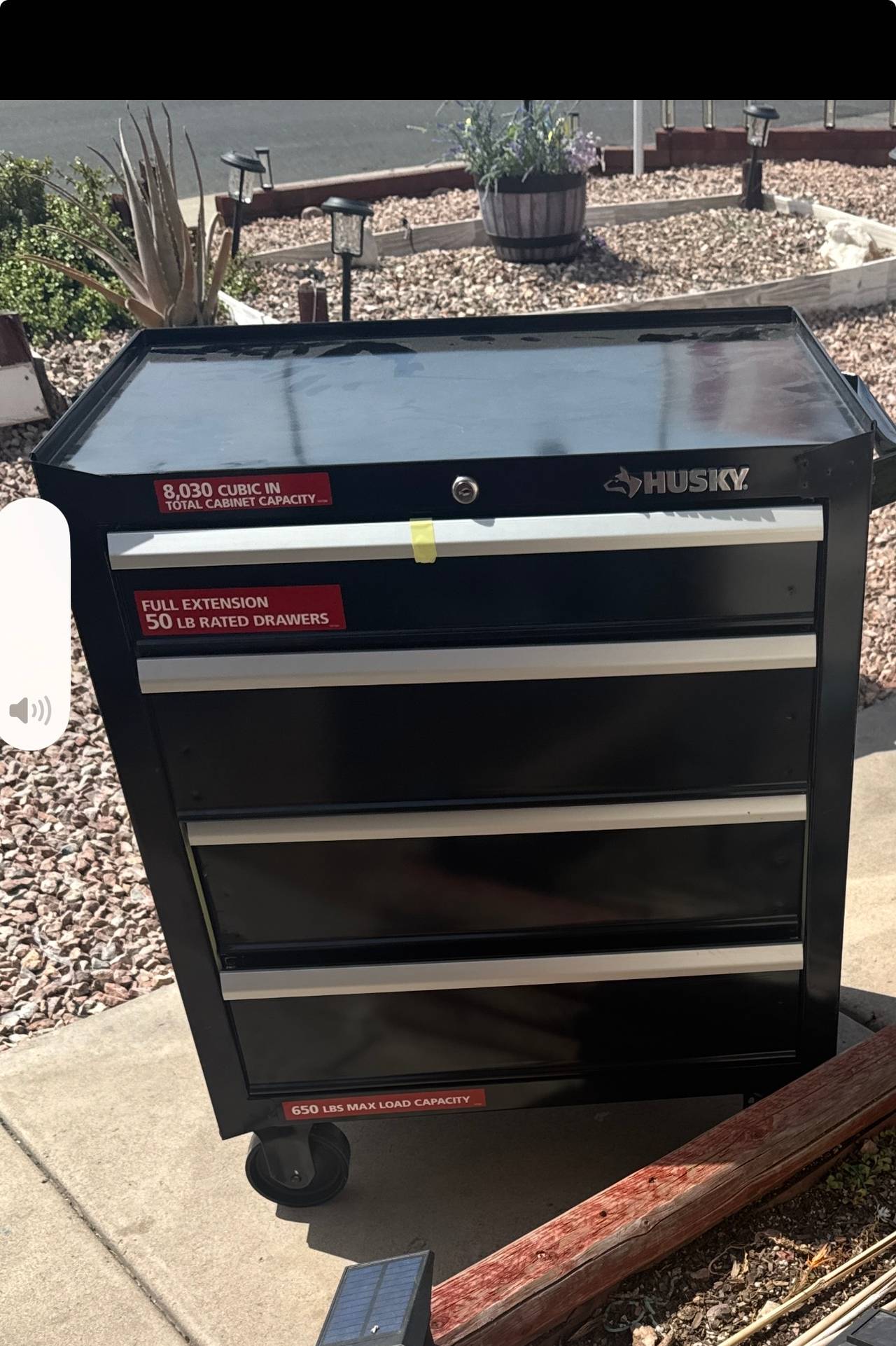 Husky 27 in. W 4-Drawer Rolling Tool Cabinet in Gloss Black