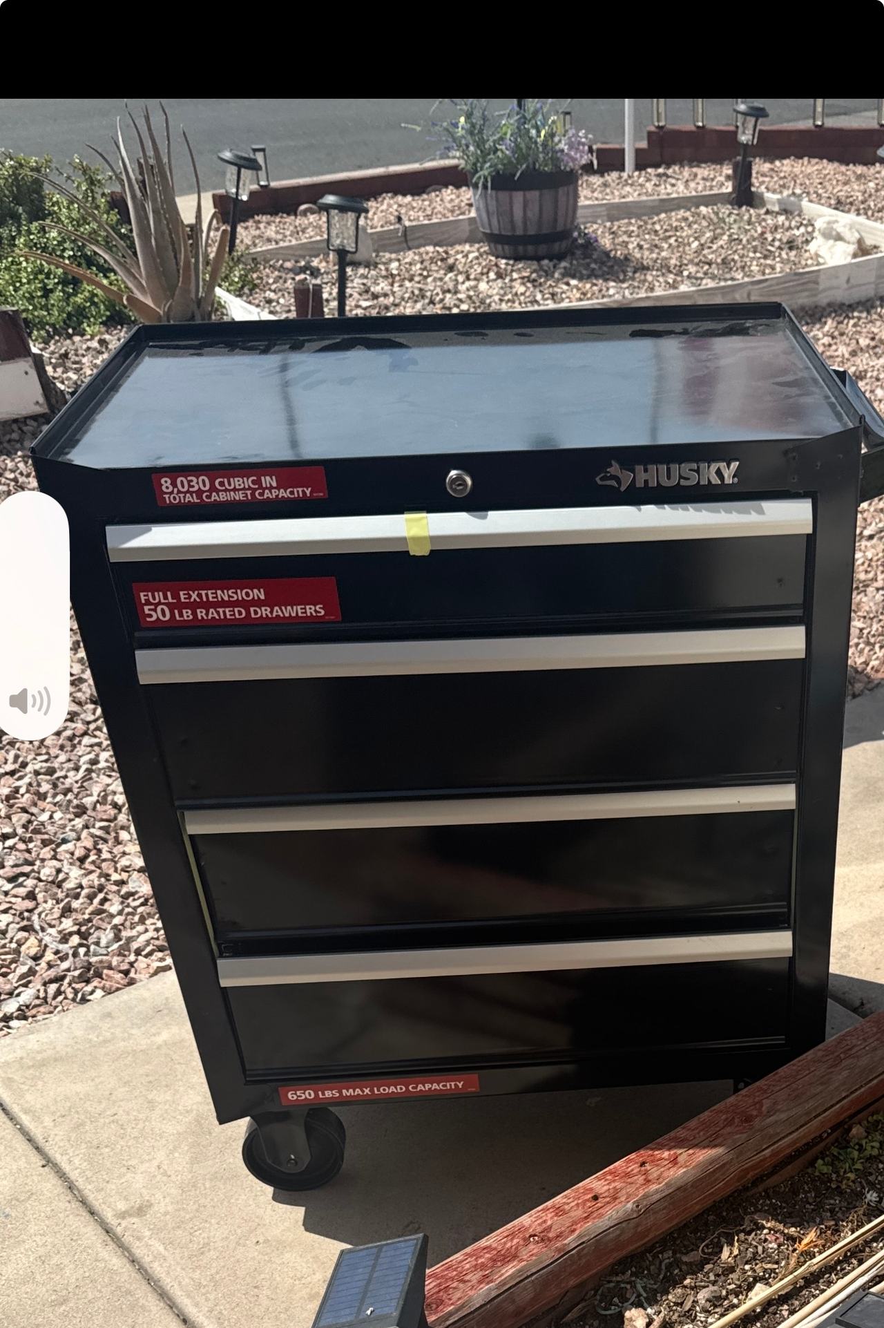 Husky 27 in. W 4-Drawer Rolling Tool Cabinet in Gloss Black