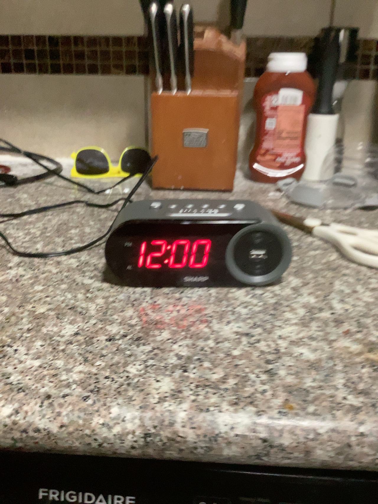 Sharp Digital Alarm Clock with USB Charging