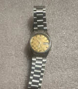 Seiko 5 Automatic Gold Checkerboard Dial Watch - Image 1