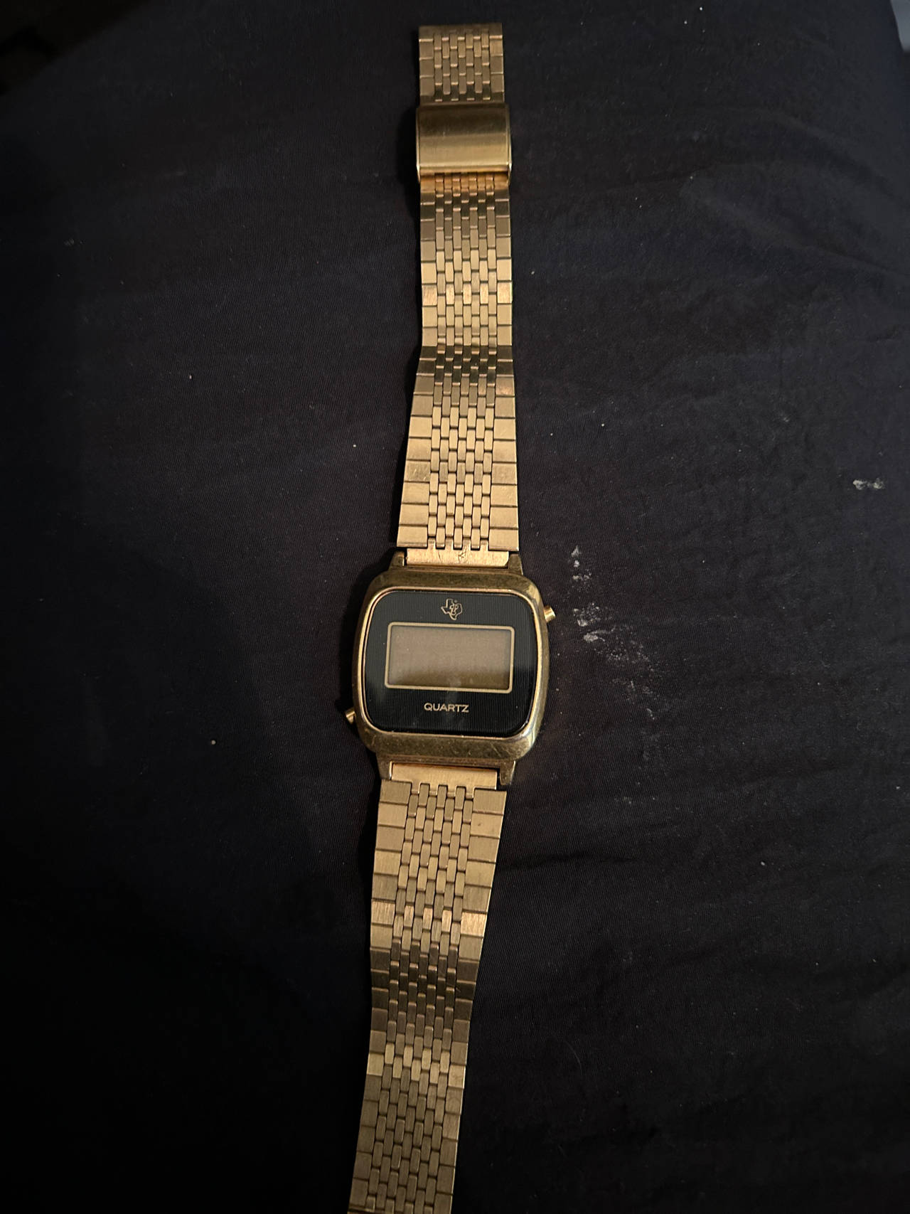 Texas Instruments Vintage Gold Tone Digital Watch