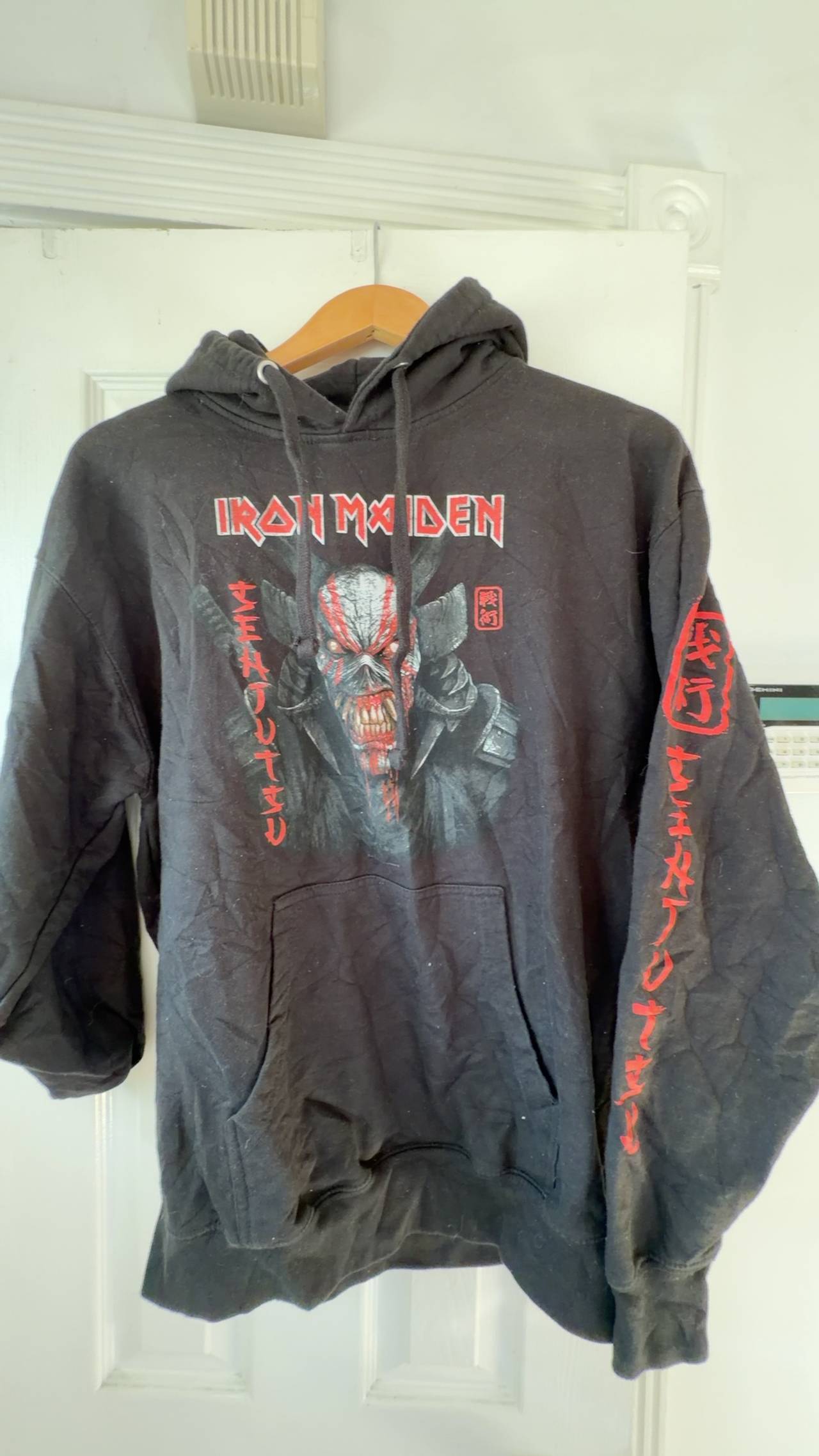 Iron Maiden Senjutsu Hoodie Black Large Sequin