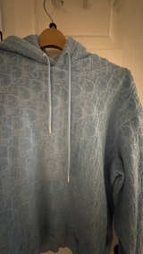Dior Oblique Terry Cotton Jersey Hoodie Light Blue - Image 7