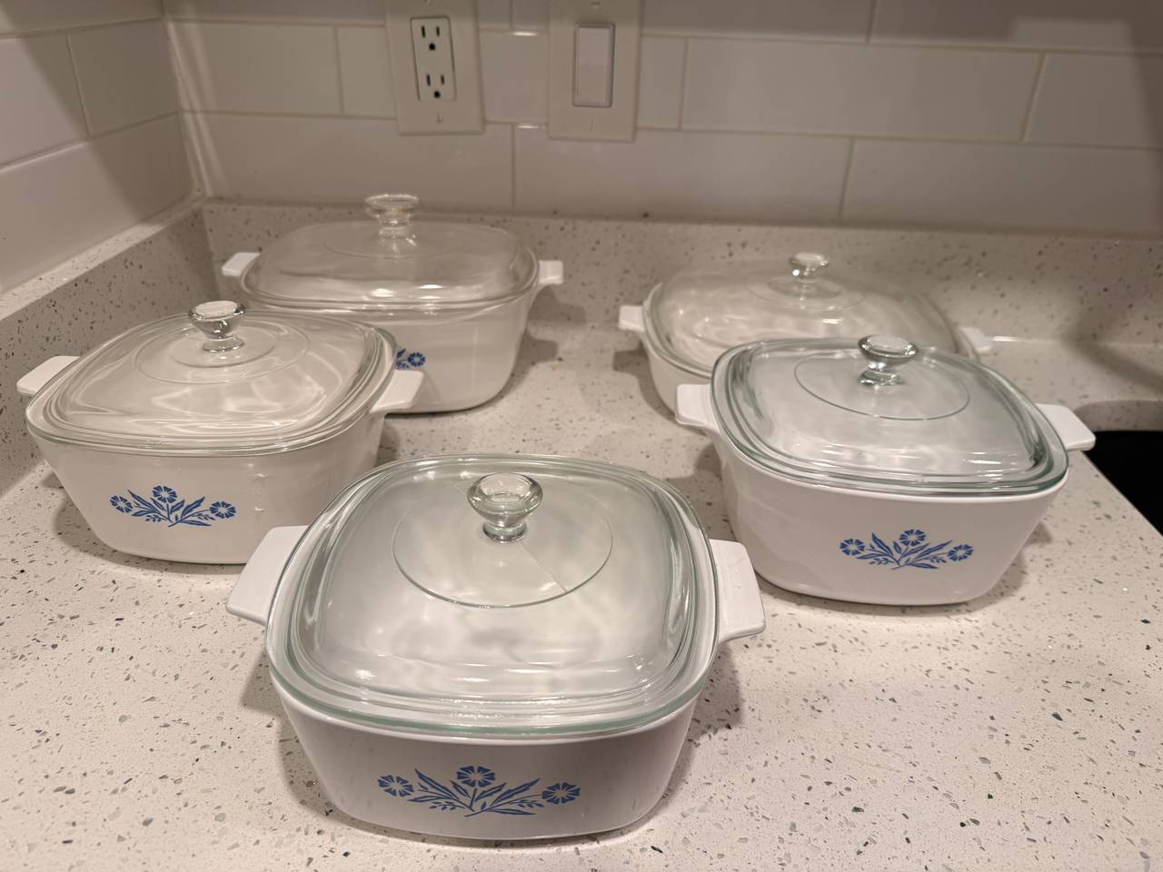 CorningWare Cornflower Blue Casserole Dishes with Lids