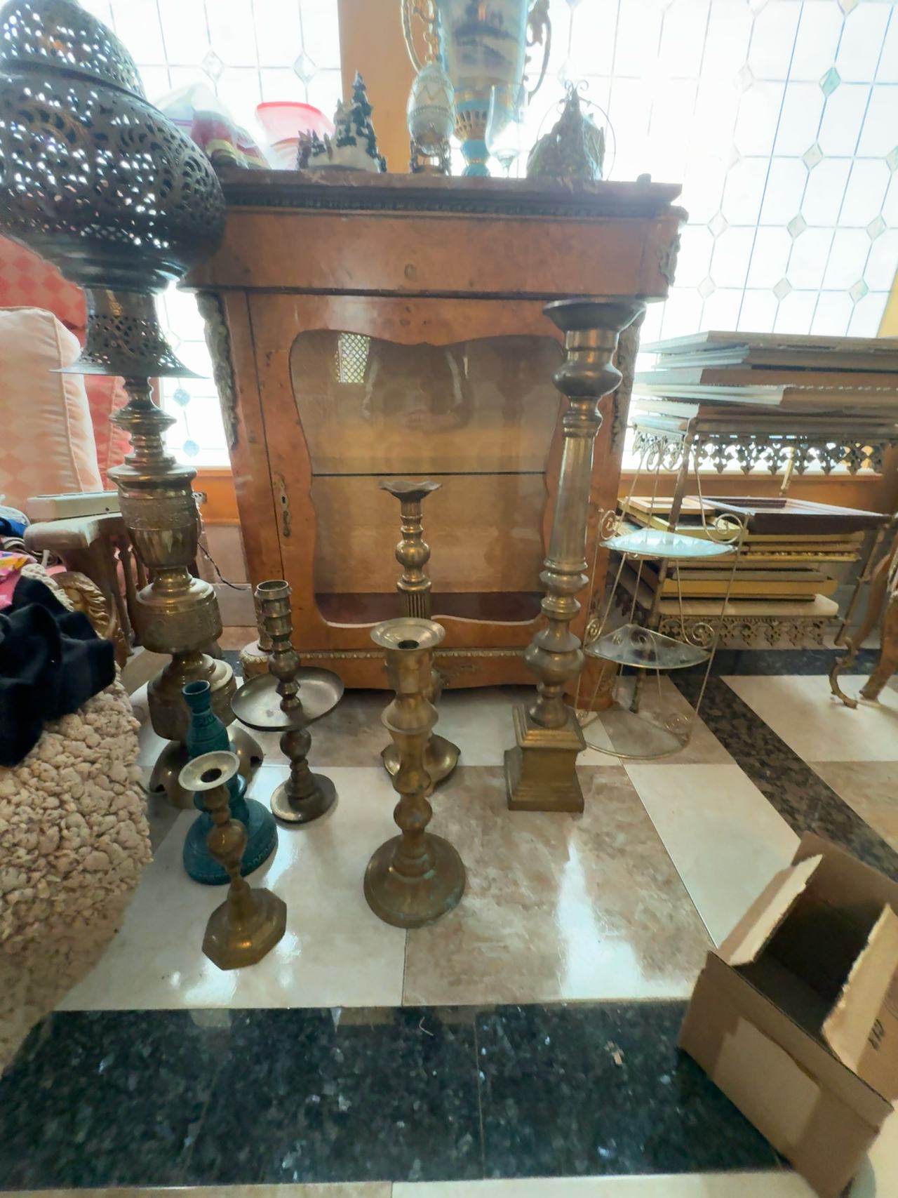 Antique Silver Plate Candlesticks Pair