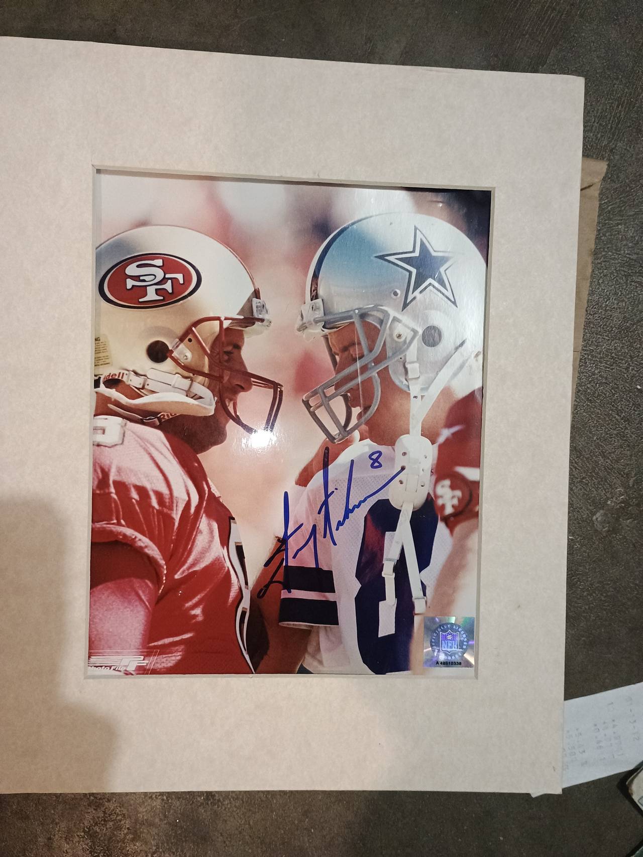 Troy Aikman Autographed 8x10 Photo with Steve Young