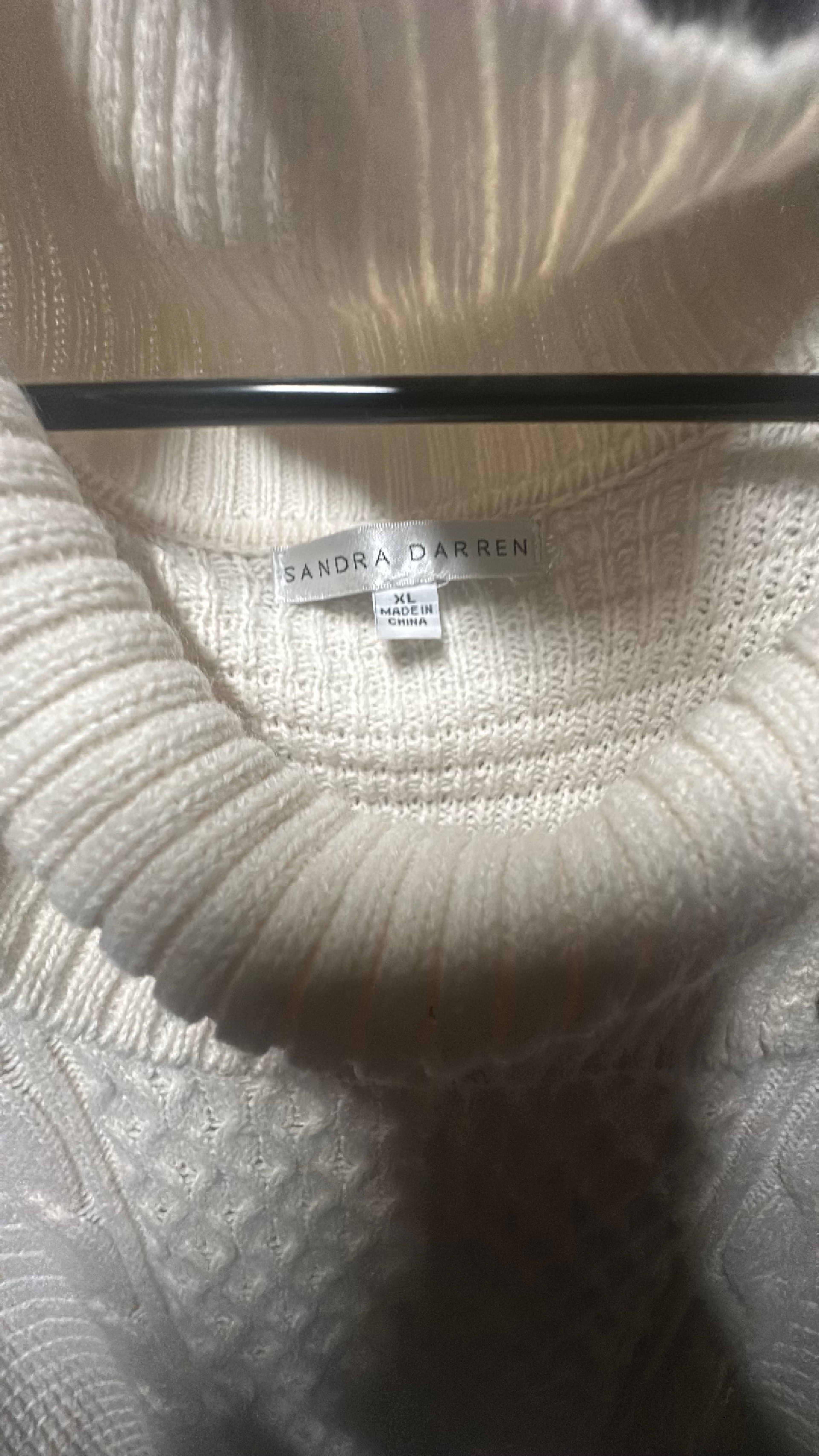 Sandra Darren Cowl Neck Marled Knit Sweater Dress Size XL - Image 2