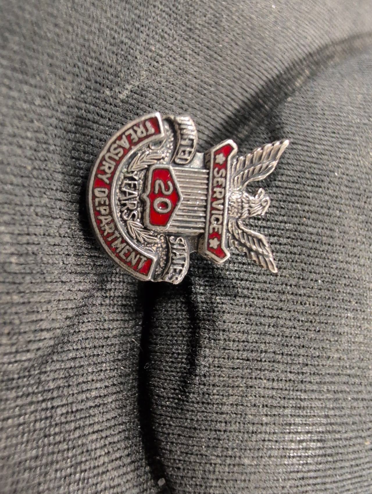 US Treasury Department 20 Years Service Pin