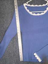 Scalloped Trim Ribbed Long Sleeve Top - Image 4