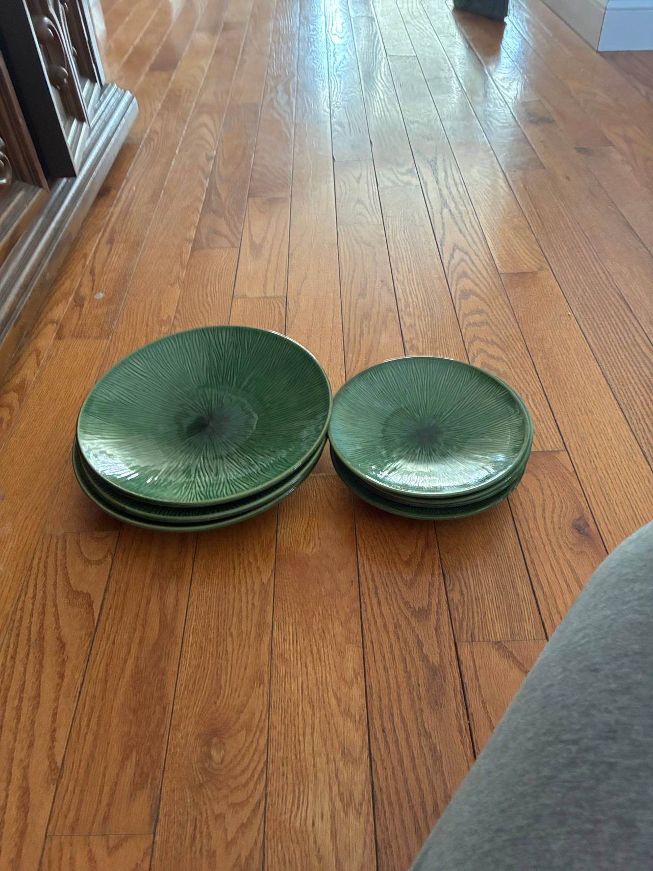 West Elm Textured Green Dinnerware Set