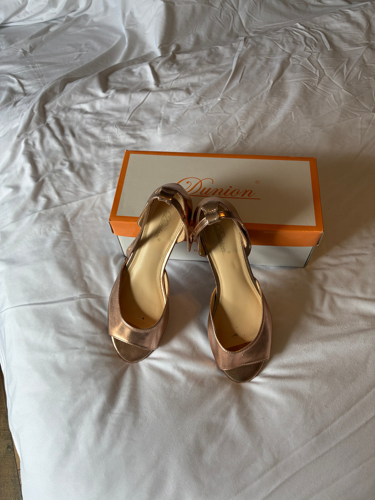 Dunion Women's Peep Toe Heels
