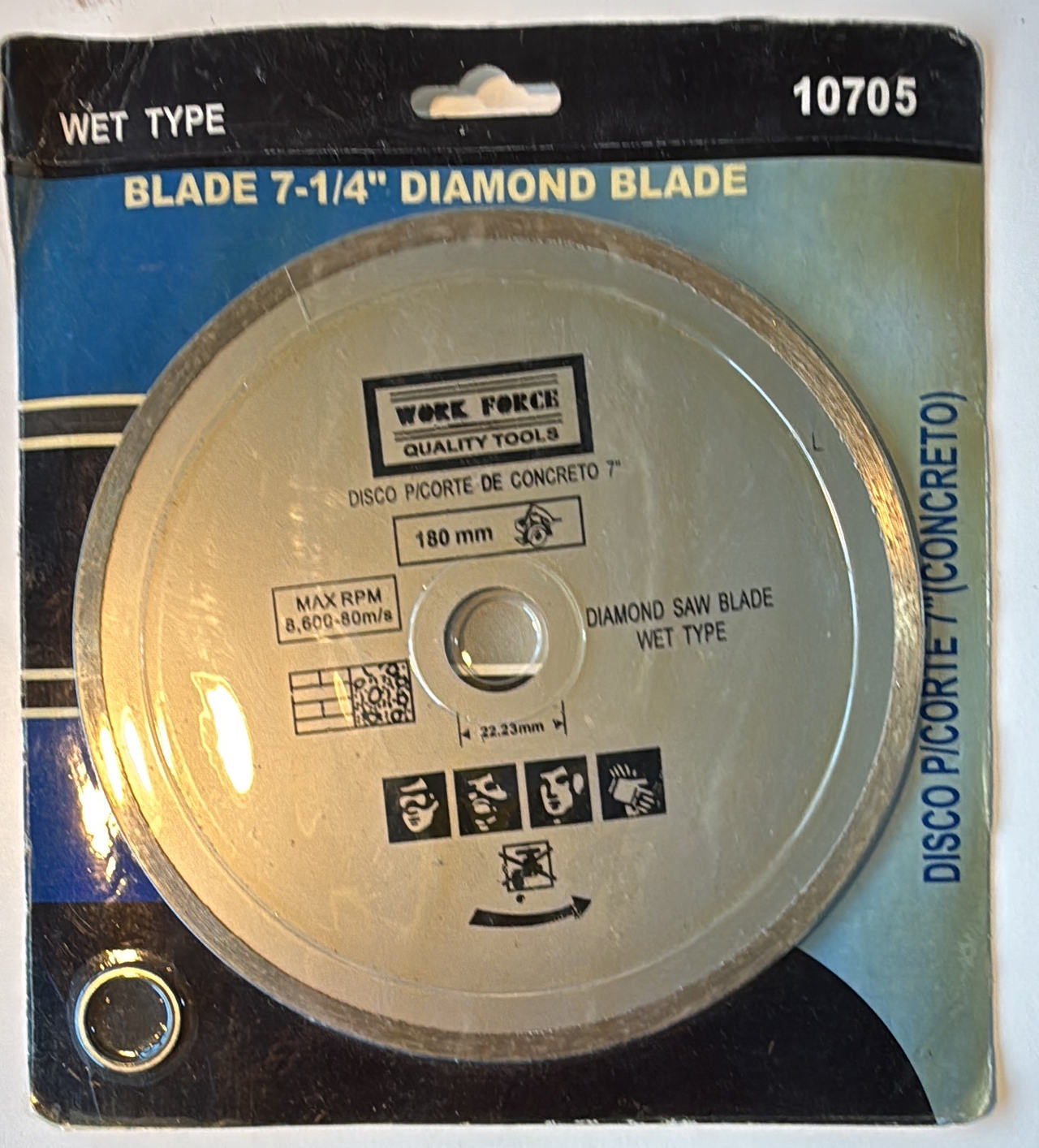 Work Force 7-1/4" Diamond Blade Wet Type 10705