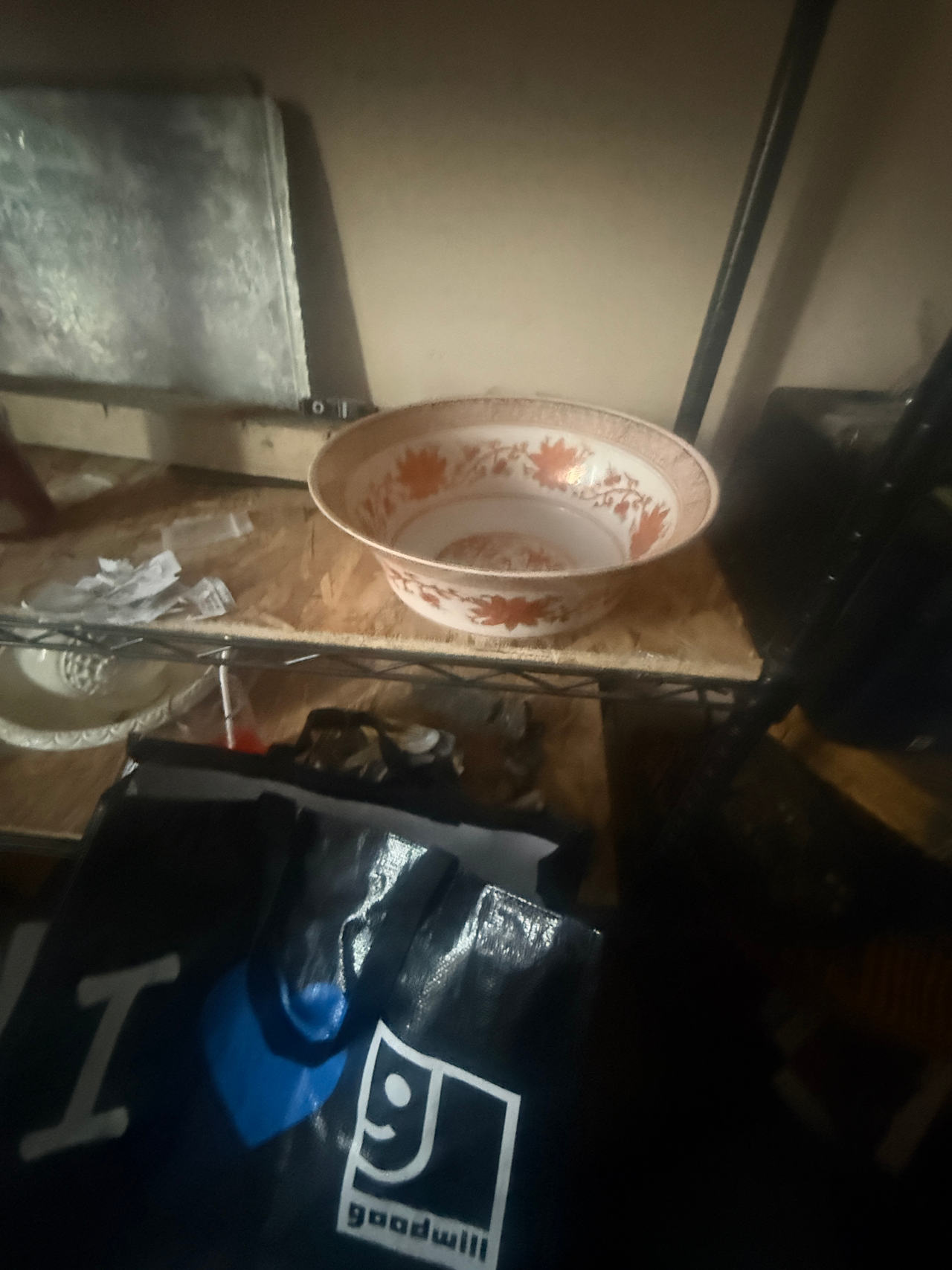 Vintage Ceramic Floral Wash Basin Bowl