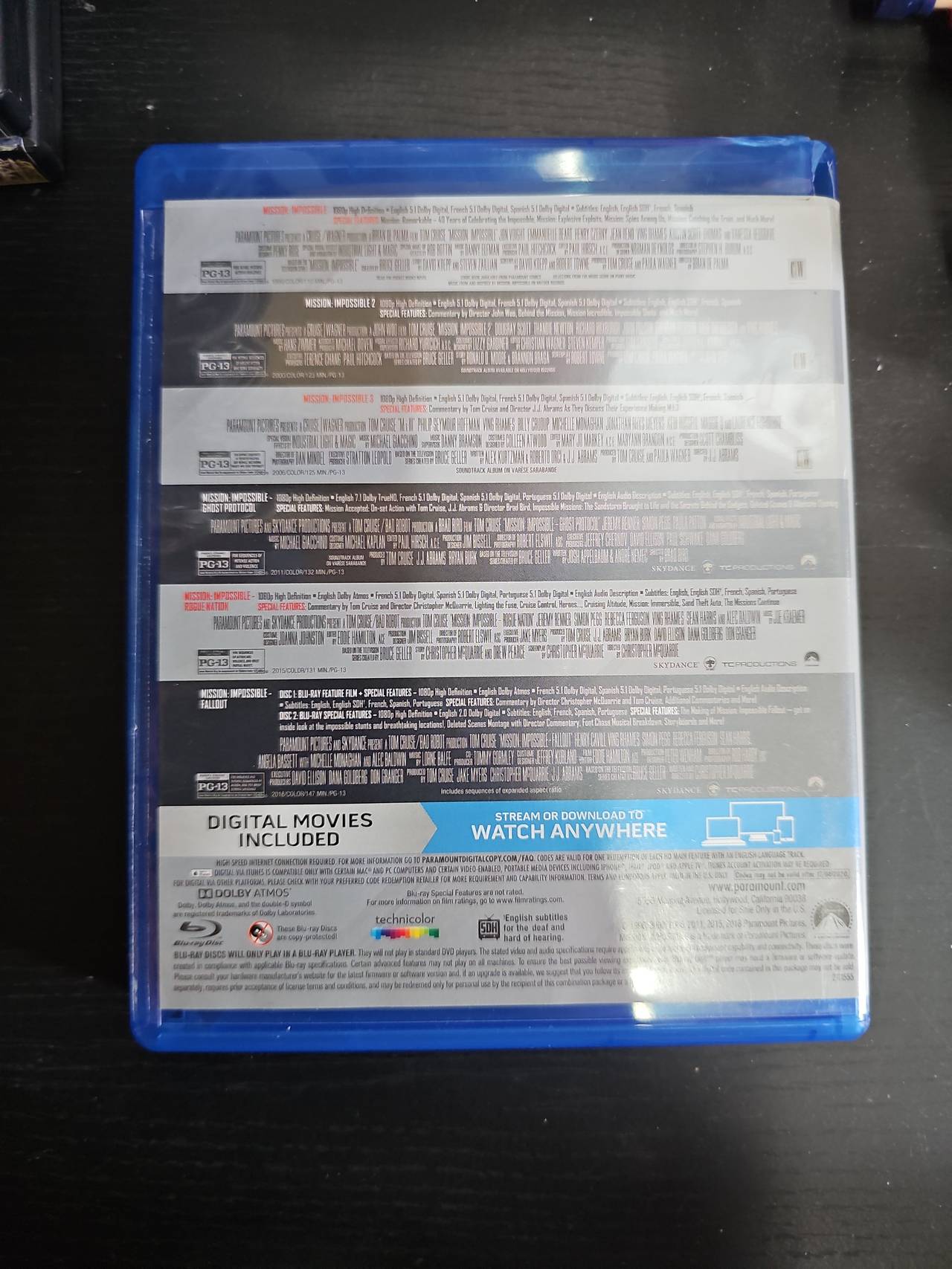 Mission: Impossible 6-Movie Collection Blu-ray + Digital