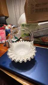 Fenton Silver Crest Milk Glass Basket - Image 3