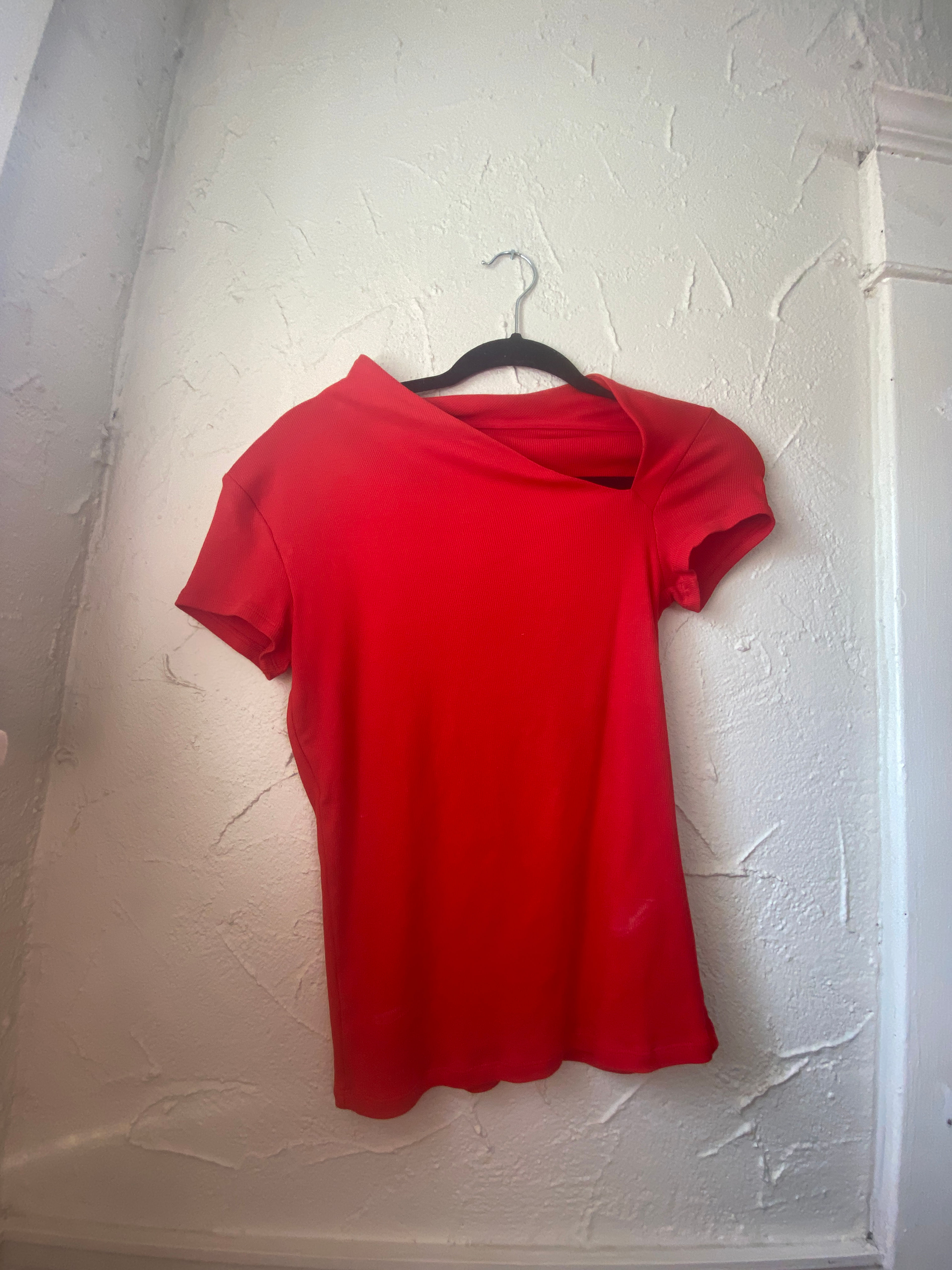 Zara Red Short Sleeve Top