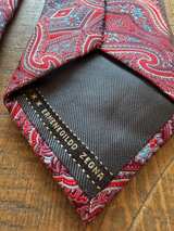 Ermenegildo Zegna Silk Necktie Red Blue Paisley - Image 2