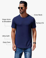 Basstco 3Pcs Men's XXL Short Sleeve Set Red + Matcha Green + Navy Blue - Image 4